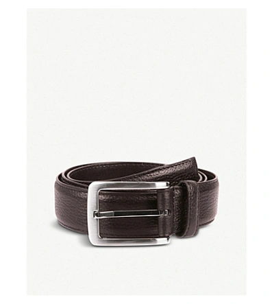 Shop Dents Textured Leather Belt In Brown