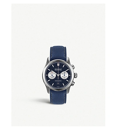 Shop Bremont Alt1-c/bl Hardened Stainless Steel And Nubuck Chronograph Watch In Blue/silver