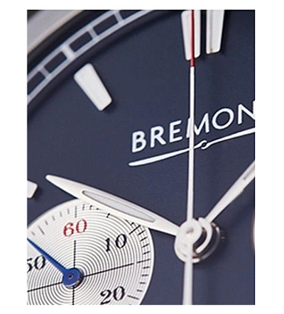 Shop Bremont Alt1-c/bl Hardened Stainless Steel And Nubuck Chronograph Watch In Blue/silver