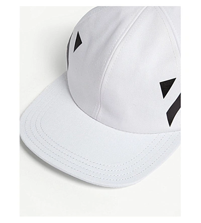 Shop Off-white Logo-print Cotton Snapback Cap In White Black