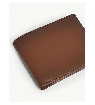 Shop Tumi Global Leather Billfold Wallet In Whiskey Burnished
