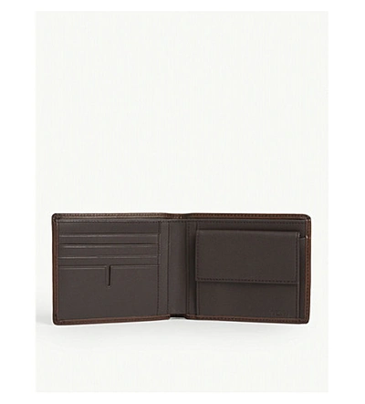 Shop Tumi Global Leather Billfold Wallet In Whiskey Burnished