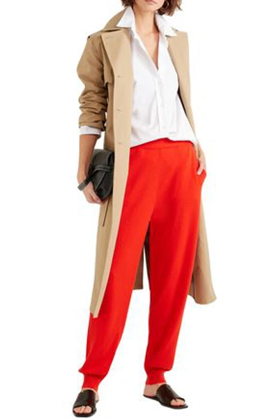 Shop Jil Sander Cashmere Track Pants In Tomato Red