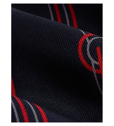 Shop Gucci Striped G Silk Tie In Red