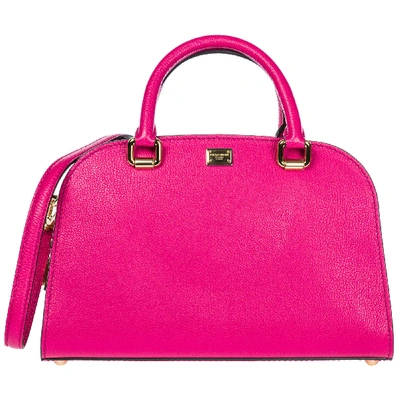 Shop Dolce & Gabbana Leather Handbag Shopping Bag Purse Isabella In Fucsia
