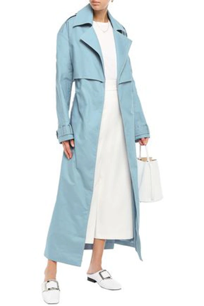 Shop Anna Quan Inez Cotton-canvas Trench Coat In Light Blue