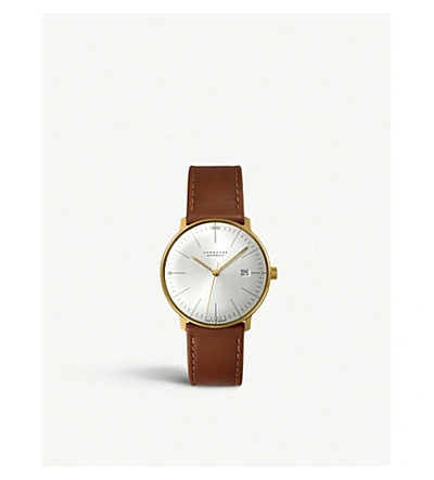 Shop Junghans 027/7700.00 Max Bill Stainless Steel And Leather Automatic Watch
