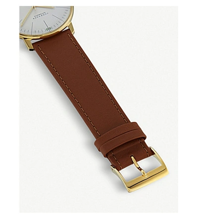 Shop Junghans 027/7700.00 Max Bill Stainless Steel And Leather Automatic Watch