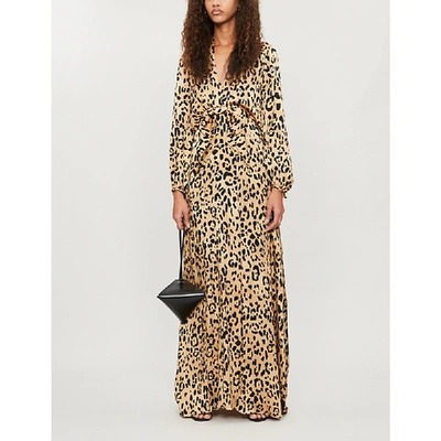 Shop Temperley London Piera Leopard-print Silk Maxi Dress
