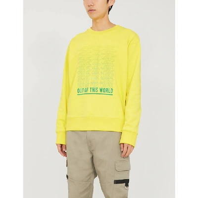 Shop Clot Graphic-print Cotton-jersey Sweatshirt In Yellow