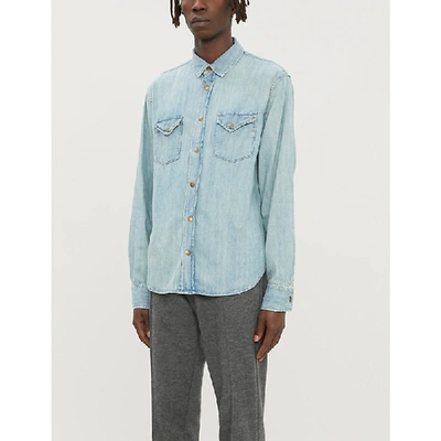 Shop Billy Reid Regular-fit Cotton Shirt In Denim