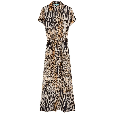 Shop Melissa Odabash Naomi Cheetah-print Maxi Shirt Dress In Leopard