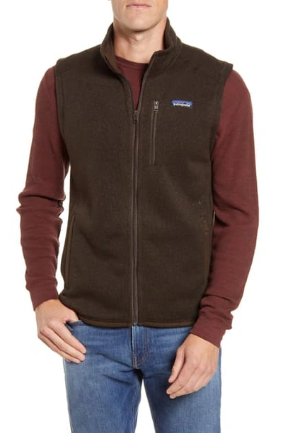 Shop Patagonia Better Sweater Zip Vest In Logwood Brown