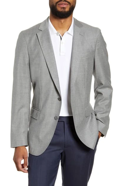 Shop Hugo Boss Hartlay Trim Fit Solid Wool Sport Coat In Grey