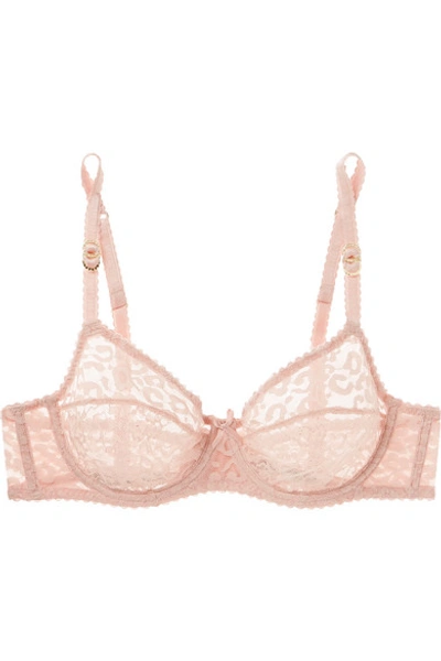 Shop Stella Mccartney Ruby Roaring Stretch-lace Underwired Soft-cup Bra In Baby Pink