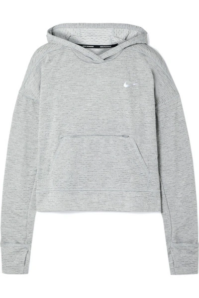 Shop Nike Element Striped Dri-fit Hoodie In Gray