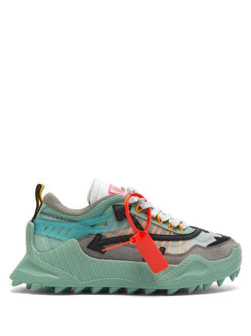 Off-white Odsy-1000 Leather-trimmed Mesh, Suede And Rubber Sneakers In ...