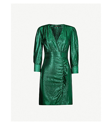 green metallic dress