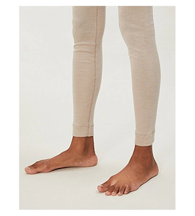 Shop Hanro High-rise Silk And Cashmere-blend Leggings In Stone