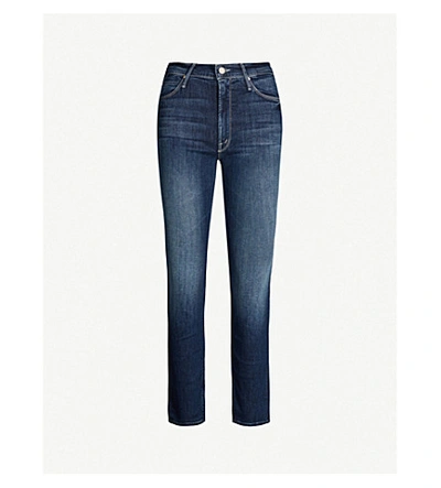 Shop Mother The Dazzler Tapered Mid-rise Jeans In On The Edge