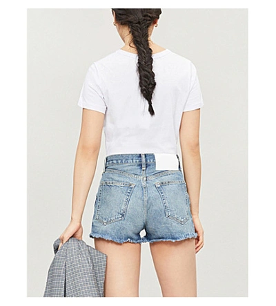 Shop Rag & Bone Maya Ripped High-rise Shorts In Urth