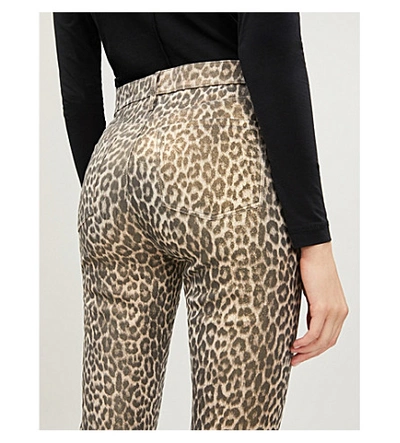 Shop J Brand L8001 Super-skinny Mid-rise Leather Leggings In Jaguar Print Leather