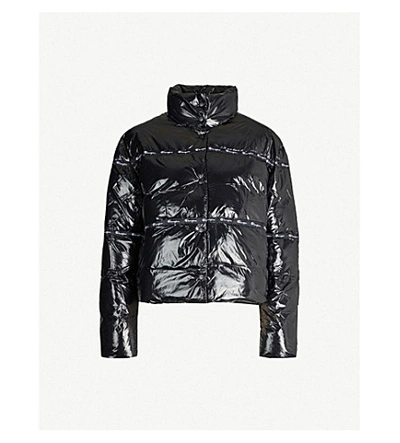 Shop Champion Brand-embellished Shell Puffer Jacket In Nbk