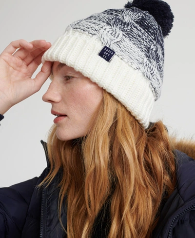 Shop Superdry Clarrie Cable Beanie In Blue