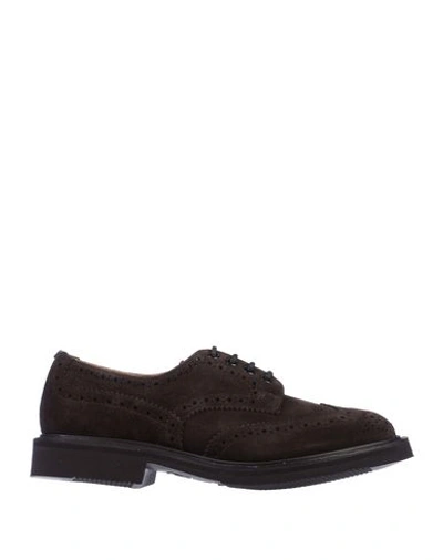 Shop Tricker's Laced Shoes In Dark Brown