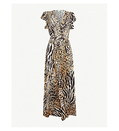 Shop Melissa Odabash Brianna Animal-print Woven Maxi Dress In Cheetah