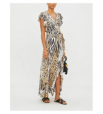 Shop Melissa Odabash Brianna Animal-print Woven Maxi Dress In Cheetah