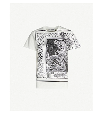 Shop Lanvin Graphic-print Cotton-jersey T-shirt In White