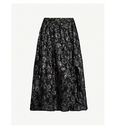Shop Maje Sequin-embellished Tulle Skirt In Black