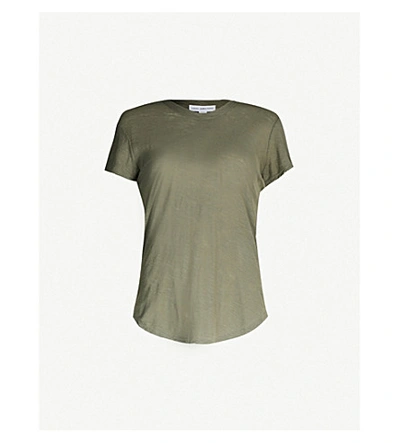 Shop James Perse Marled Semi-sheer Cotton-jersey T-shirt In Artillery