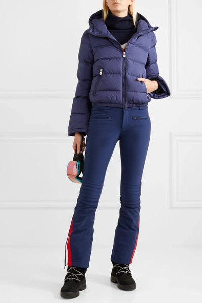 Shop Perfect Moment Chevron Flare Padded Ski Pants In Navy