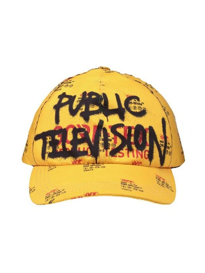 Shop Off-white X Gore-tex Public Television Cap In Yellow