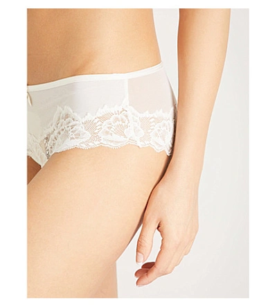 Shop Chantelle Womens Ivory Orangerie Mesh And Lace Hipster Briefs Xs