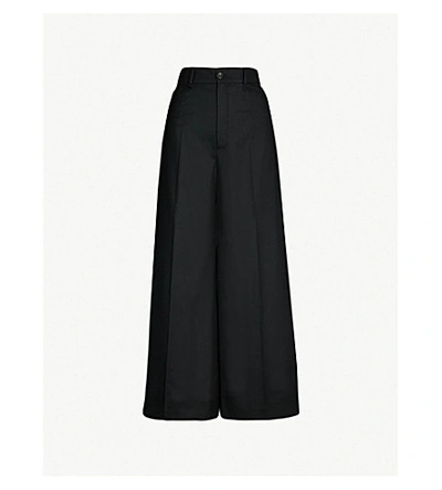 Shop Joseph Dana Stretch-wool Wide-leg Trousers In Black
