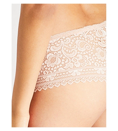 Shop Maison Lejaby Elixir Hanae Lace Boyshorts In Smokey Pink