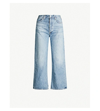 Shop Agolde Ren High-rise Wide-leg Cropped Jeans In Disclosure