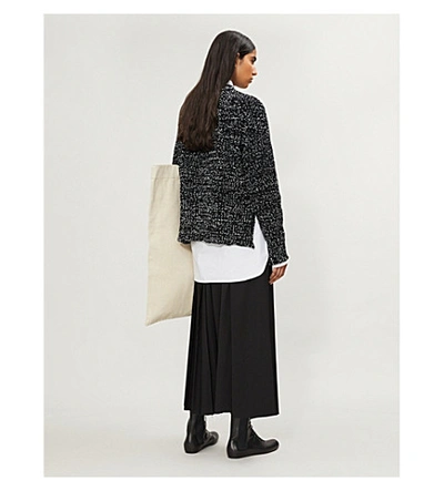 Shop Jil Sander High Neck Open-knit Wool-blend Jumper In Open White