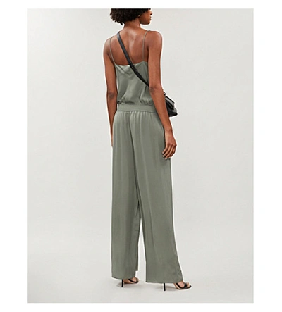 Shop Theory Scoop-neck Wide-leg Silk-crepe Jumpsuit In Faded Sage