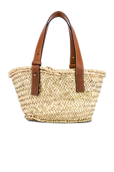 Shop Loewe Basket Small Bag In Natural & Tan