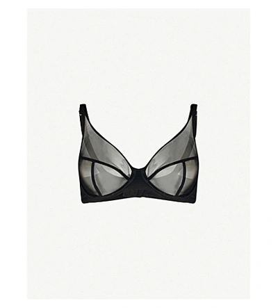 Shop Maison Lejaby Nufit Mesh Bra In 04+black