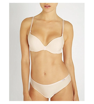 Shop Chantelle Absolute Invisible Stretch-jersey Bra In 01n Golden Beige