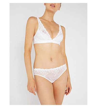 Shop Wacoal Delicious White Embrace Lace Stretch-lace Bikini Briefs
