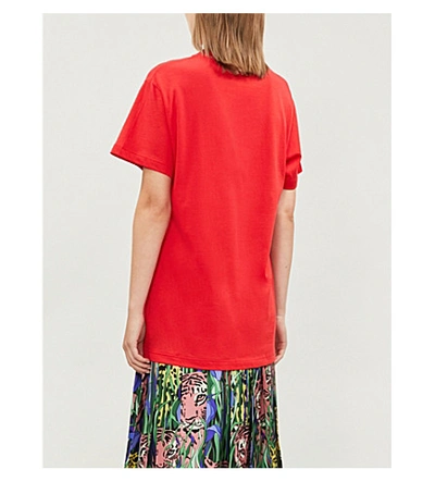 Shop Gucci Graphic-print Cotton-jersey T-shirt In Red