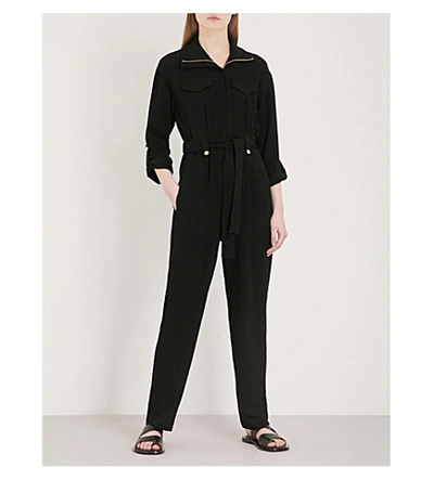 Maje Papritea Zip front Jumpsuit In Black ModeSens