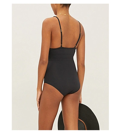 Shop Melissa Odabash Panarea V-neck One-piece Swimsuit In Black