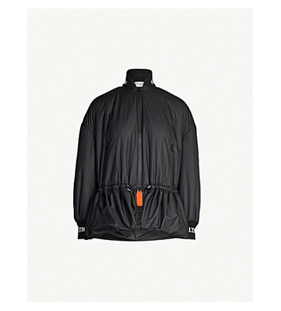 Shop Valentino Logo-print Shell Jacket In Black